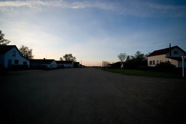 Quiet street at dusk